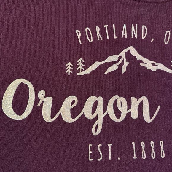 Portland Oregon Purple Hoodie Sweatshirt no size tag Womens L Mens M - Picture 11 of 14